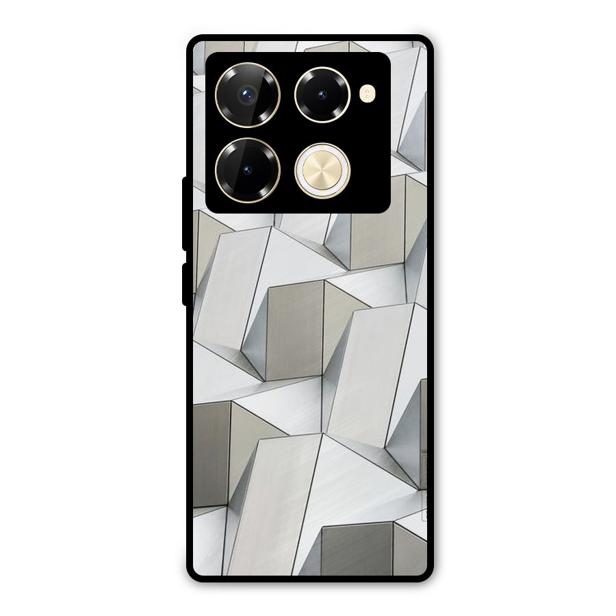 White Abstract Art Metal Back Case for Infinix Note 40 Pro