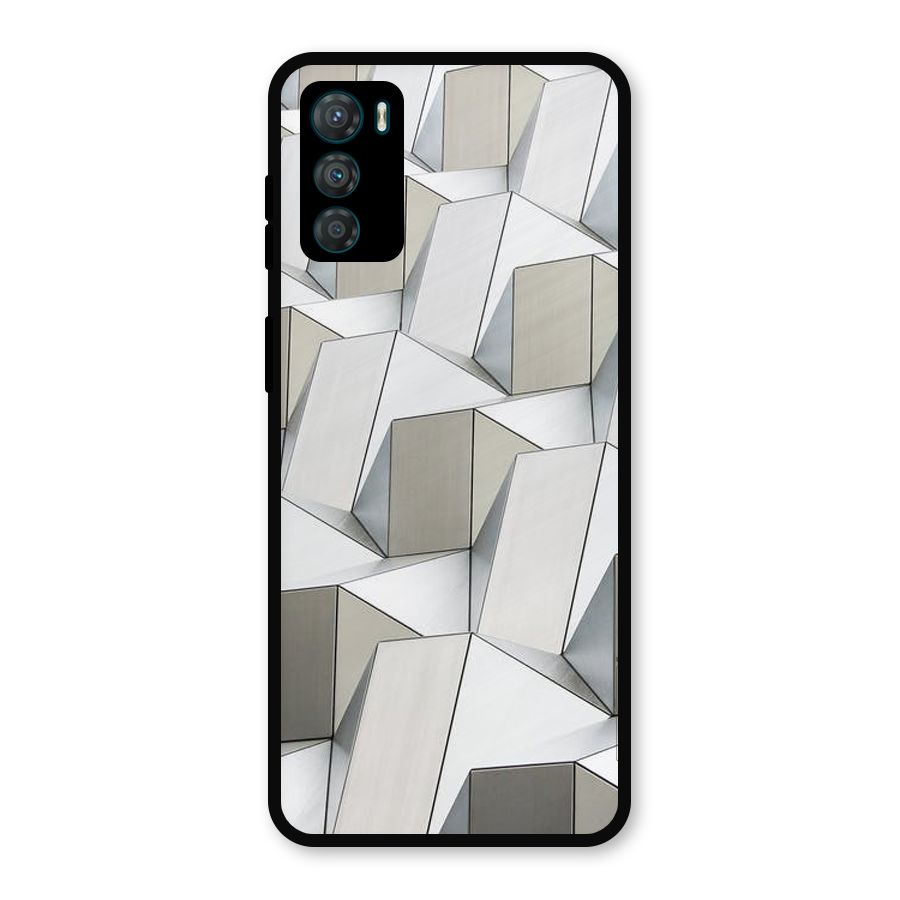 White Abstract Art Metal Back Case for Moto G42