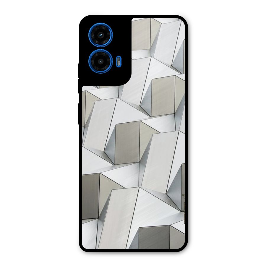 White Abstract Art Metal Back Case for Moto G45
