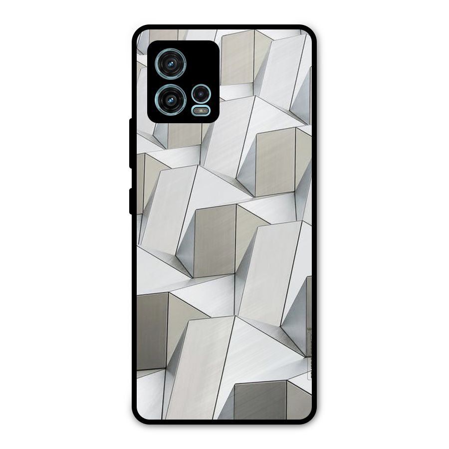 White Abstract Art Metal Back Case for Moto G72