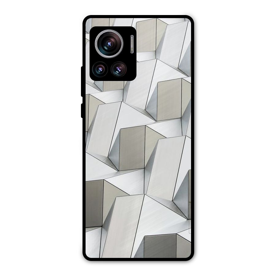 White Abstract Art Metal Back Case for Motorola Edge 30 Ultra