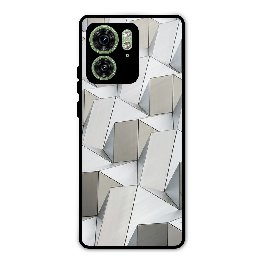 White Abstract Art Metal Back Case for Motorola Edge 40 5G