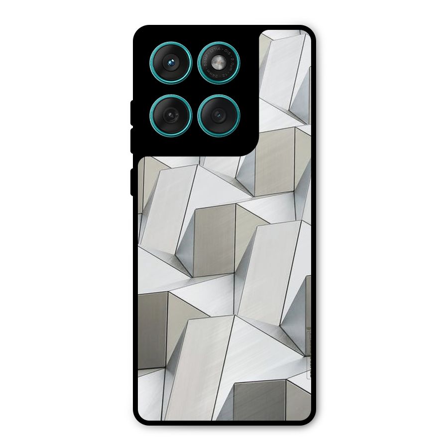 White Abstract Art Metal Back Case for Motorola Edge 60