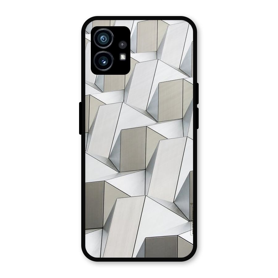 White Abstract Art Metal Back Case for Nothing Phone 1