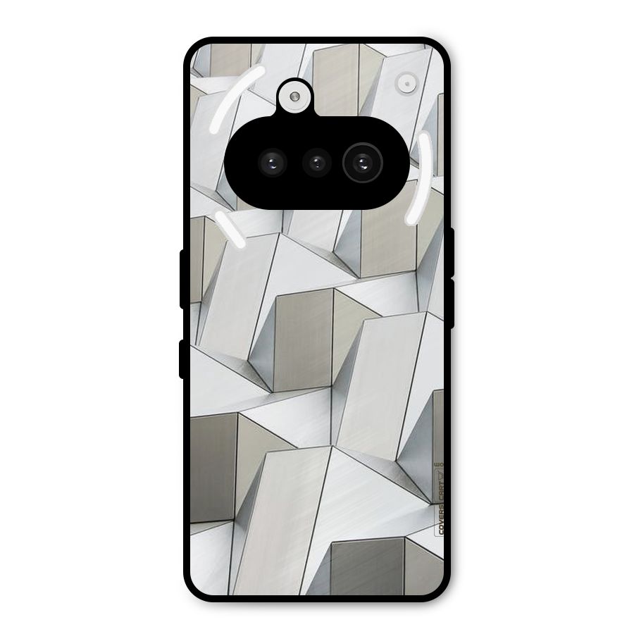 White Abstract Art Metal Back Case for Nothing Phone 3a