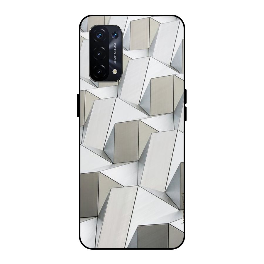 White Abstract Art Metal Back Case for Oppo A74 5G