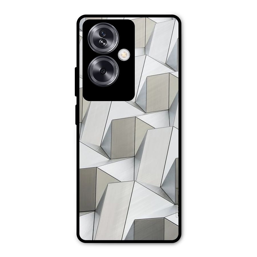 White Abstract Art Metal Back Case for Oppo A79 5G