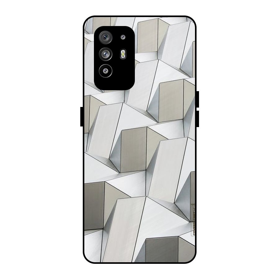 White Abstract Art Metal Back Case for Oppo F19 Pro Plus 5G