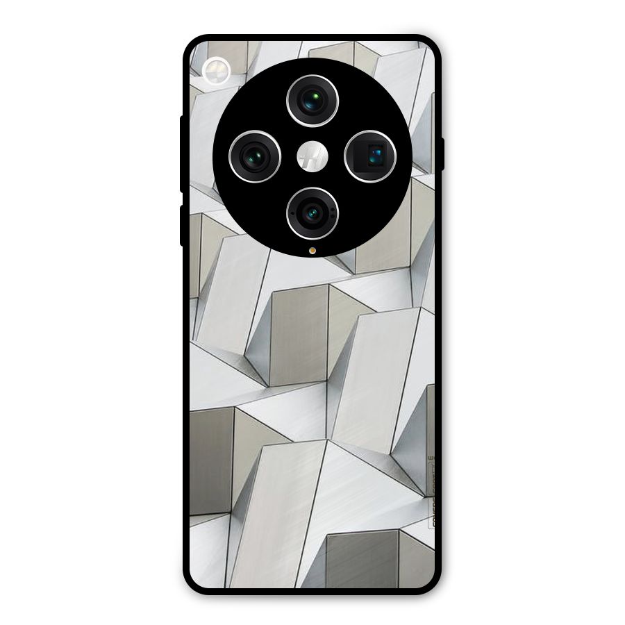 White Abstract Art Metal Back Case for Oppo Find X8 Pro
