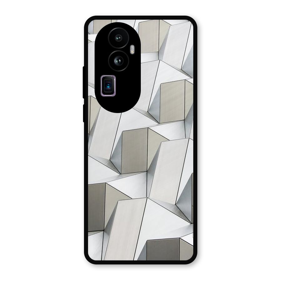 White Abstract Art Metal Back Case for Oppo Reno10 Pro Plus