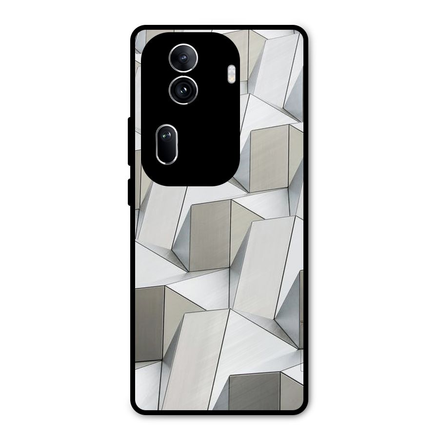 White Abstract Art Metal Back Case for Oppo Reno11 Pro 5G