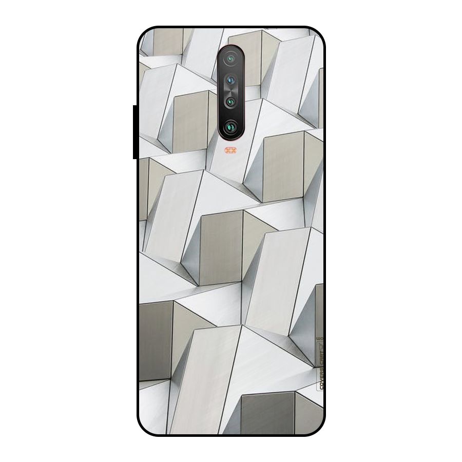 White Abstract Art Metal Back Case for Poco X2