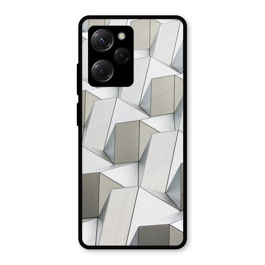 White Abstract Art Metal Back Case for Poco X5 Pro