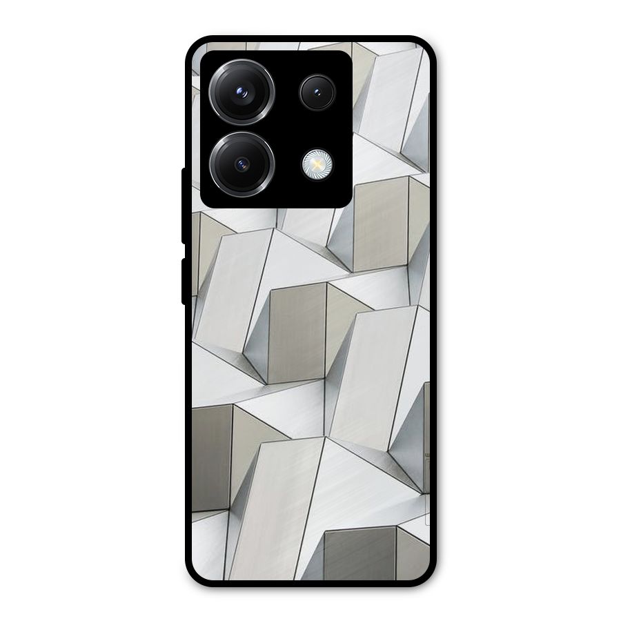 White Abstract Art Metal Back Case for Poco X6