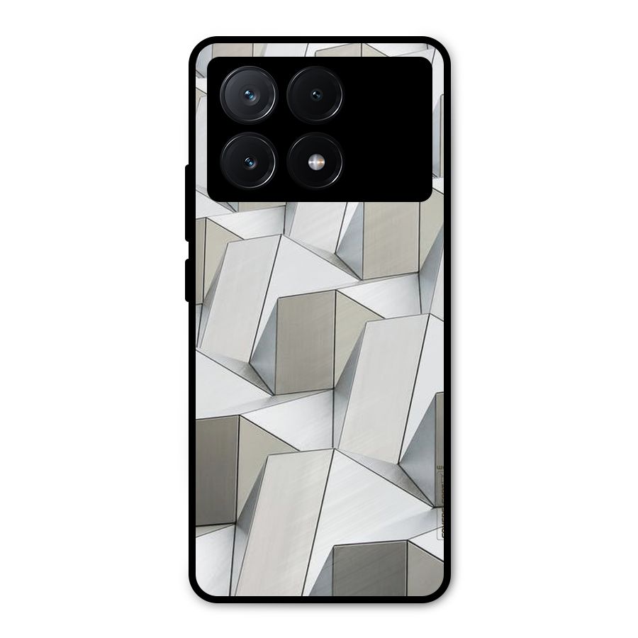 White Abstract Art Metal Back Case for Poco X6 Pro