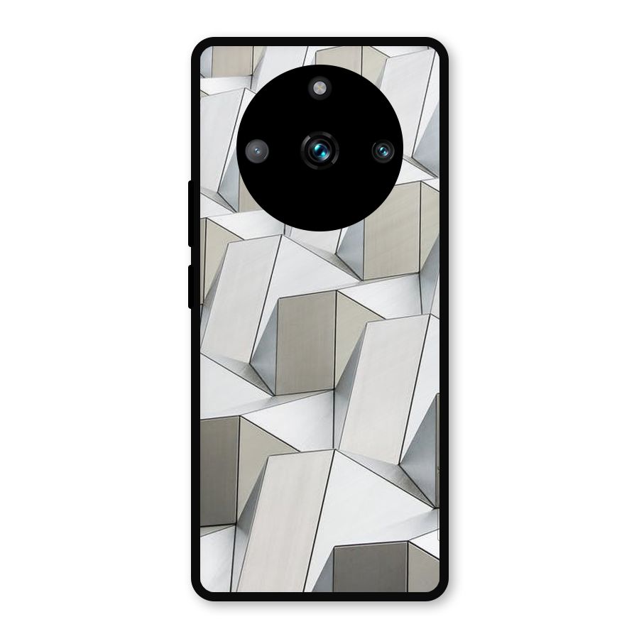 White Abstract Art Metal Back Case for Realme 11 Pro Plus