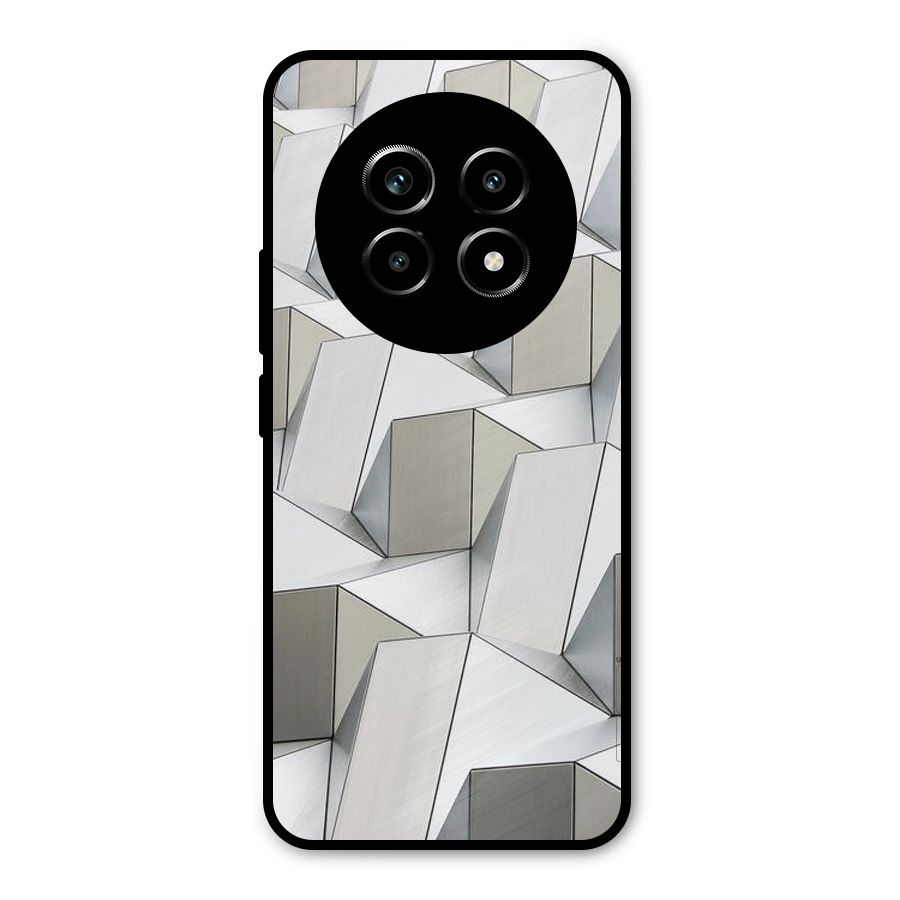 White Abstract Art Metal Back Case for Realme 13 Pro