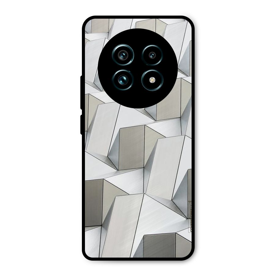 White Abstract Art Metal Back Case for Realme 13 Pro Plus