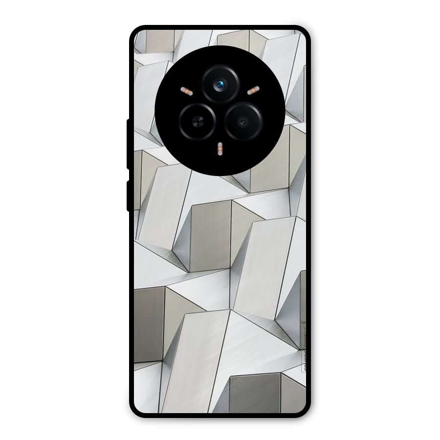 White Abstract Art Metal Back Case for Realme 14 Pro