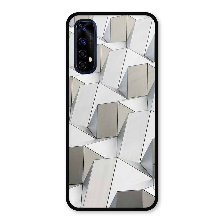 White Abstract Art Metal Back Case for Realme 7