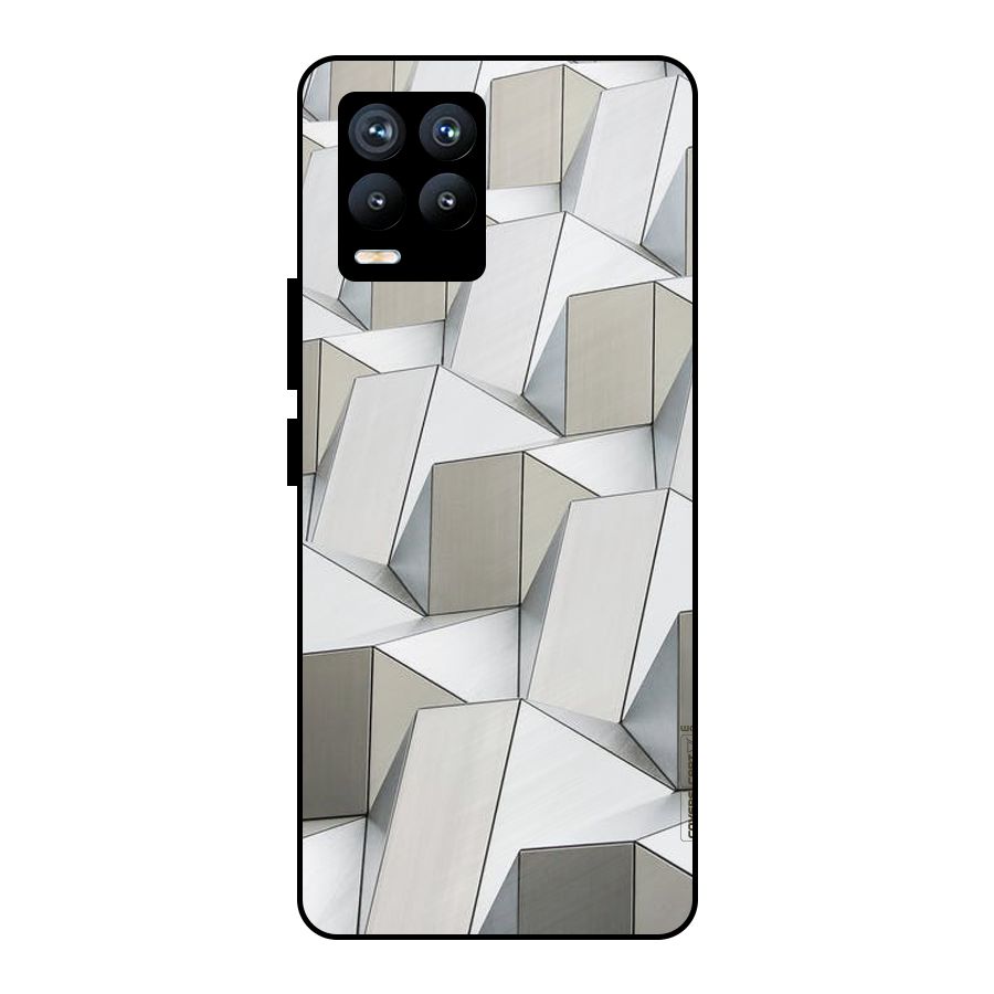 White Abstract Art Metal Back Case for Realme 8 Pro