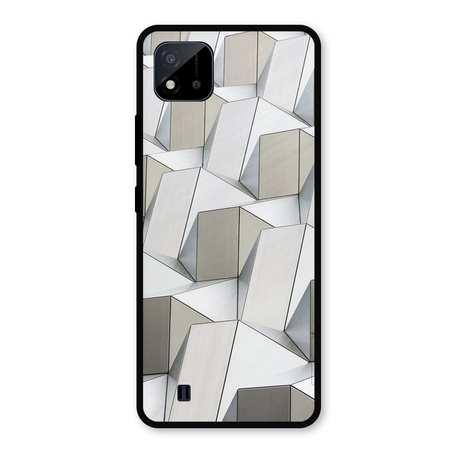 White Abstract Art Metal Back Case for Realme C11 2021