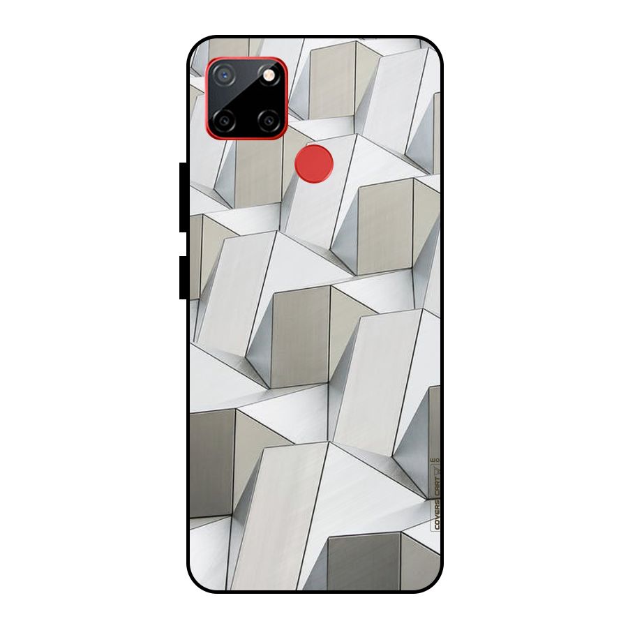 White Abstract Art Metal Back Case for Realme C12