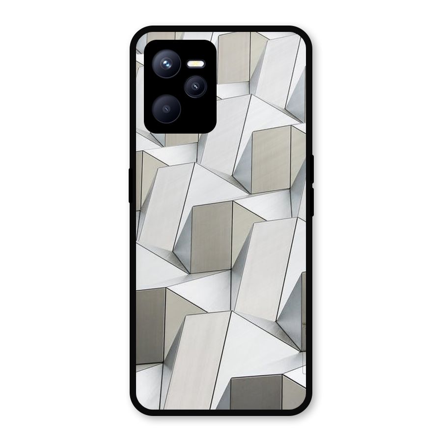 White Abstract Art Metal Back Case for Realme C35