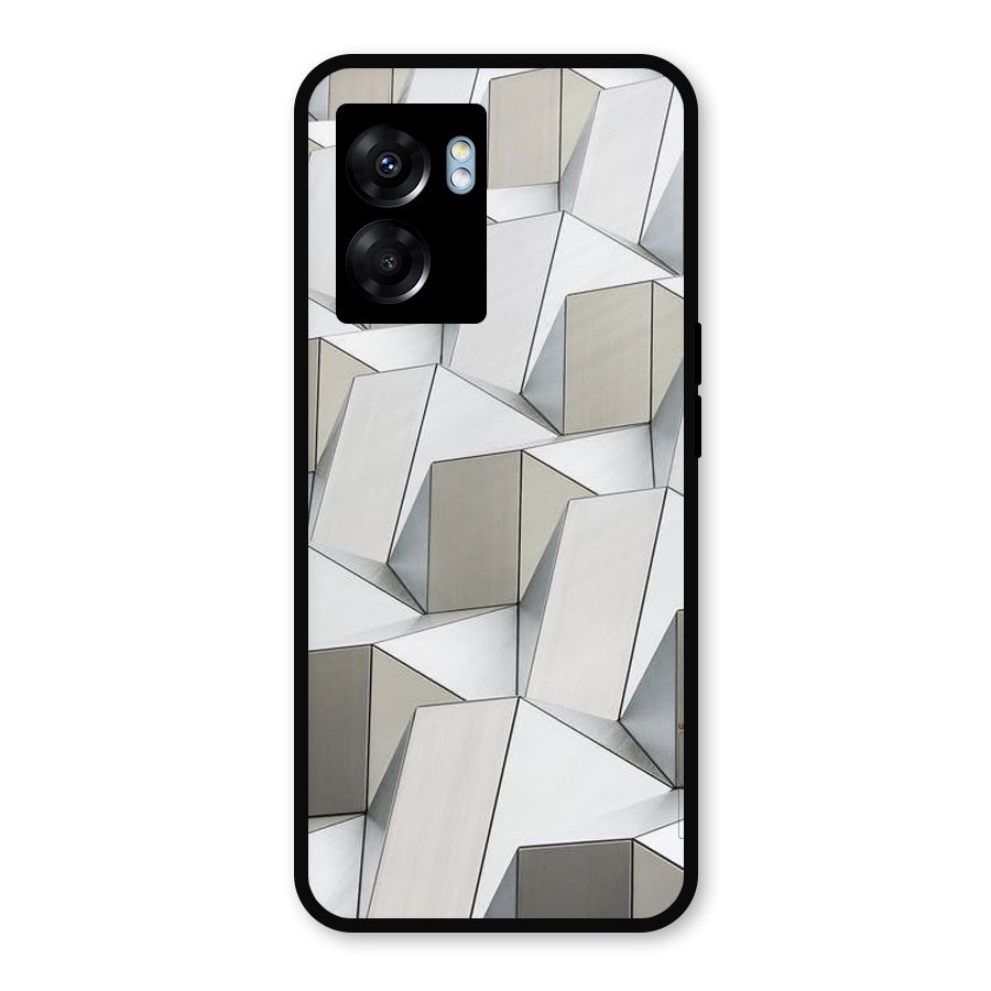White Abstract Art Metal Back Case for Realme Narzo 50 5G