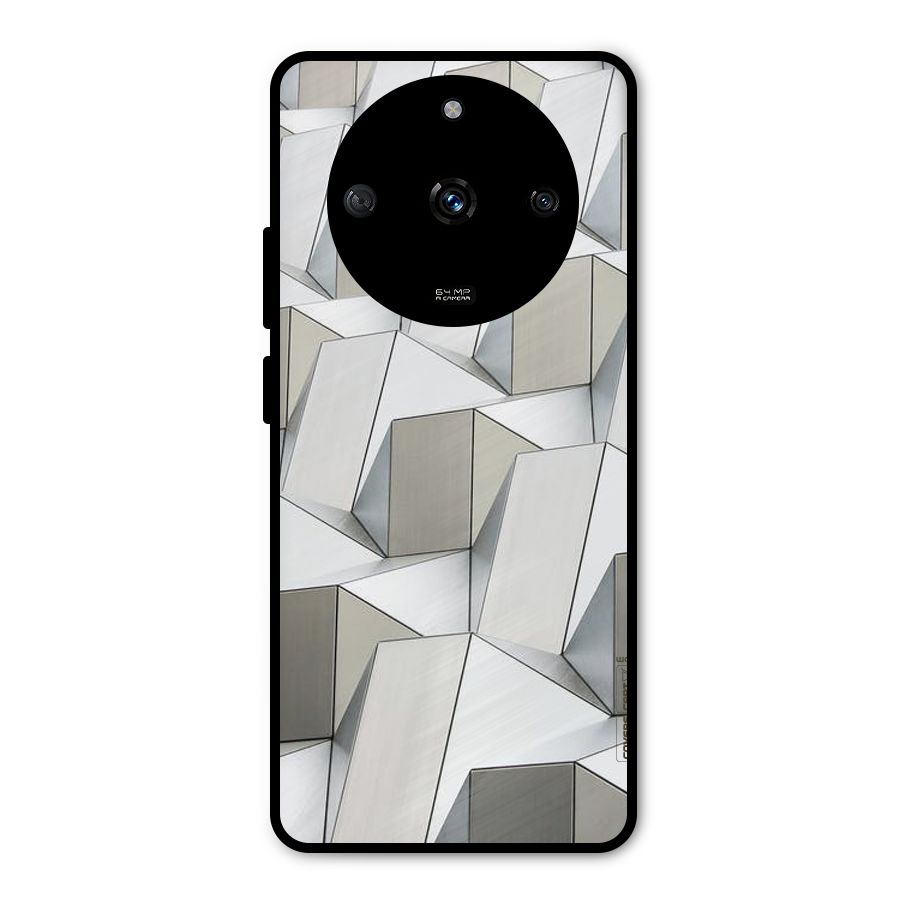 White Abstract Art Metal Back Case for Realme Narzo 60 5G