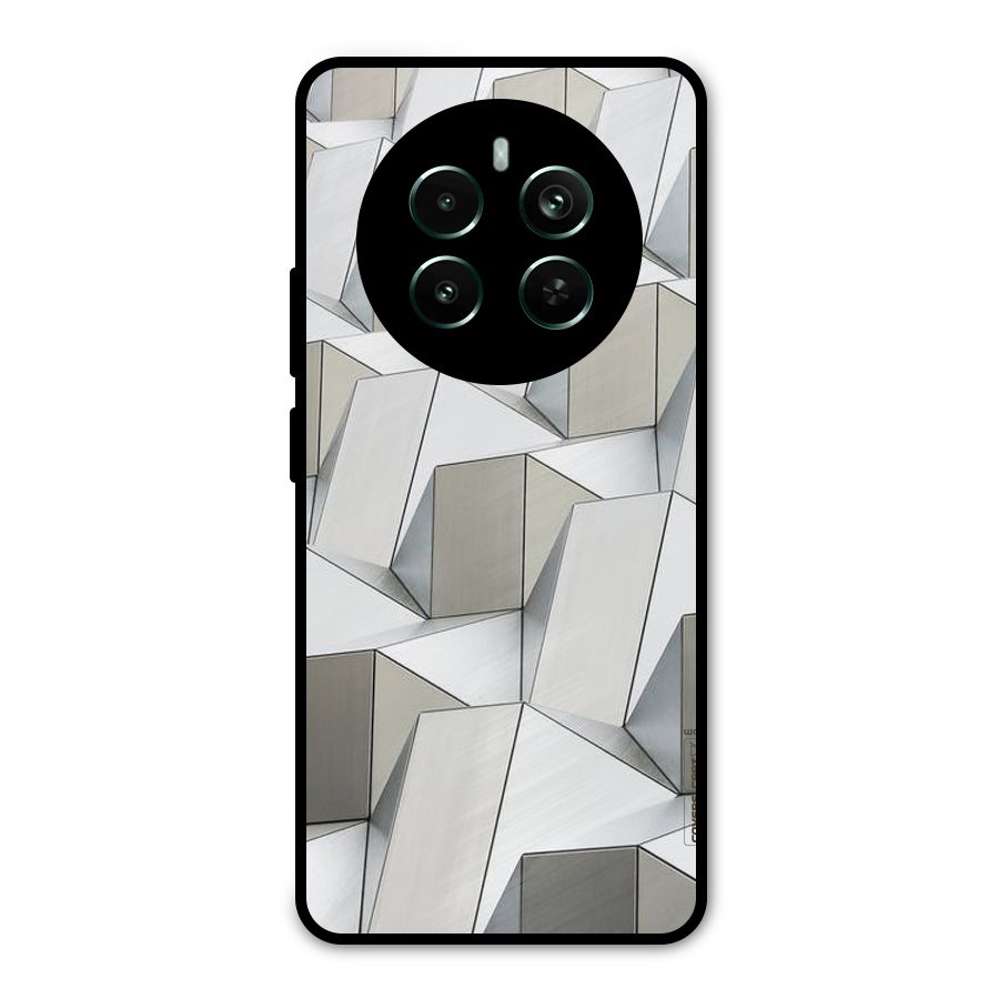 White Abstract Art Metal Back Case for Realme Narzo 70 Pro