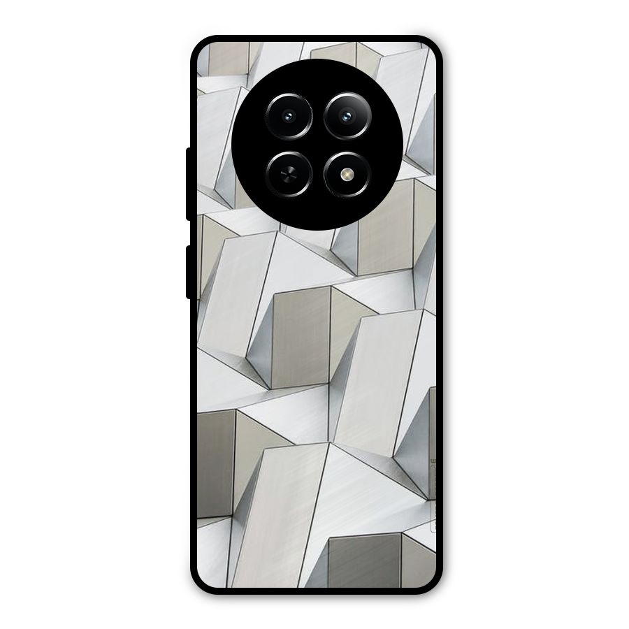 White Abstract Art Metal Back Case for Realme Narzo N65