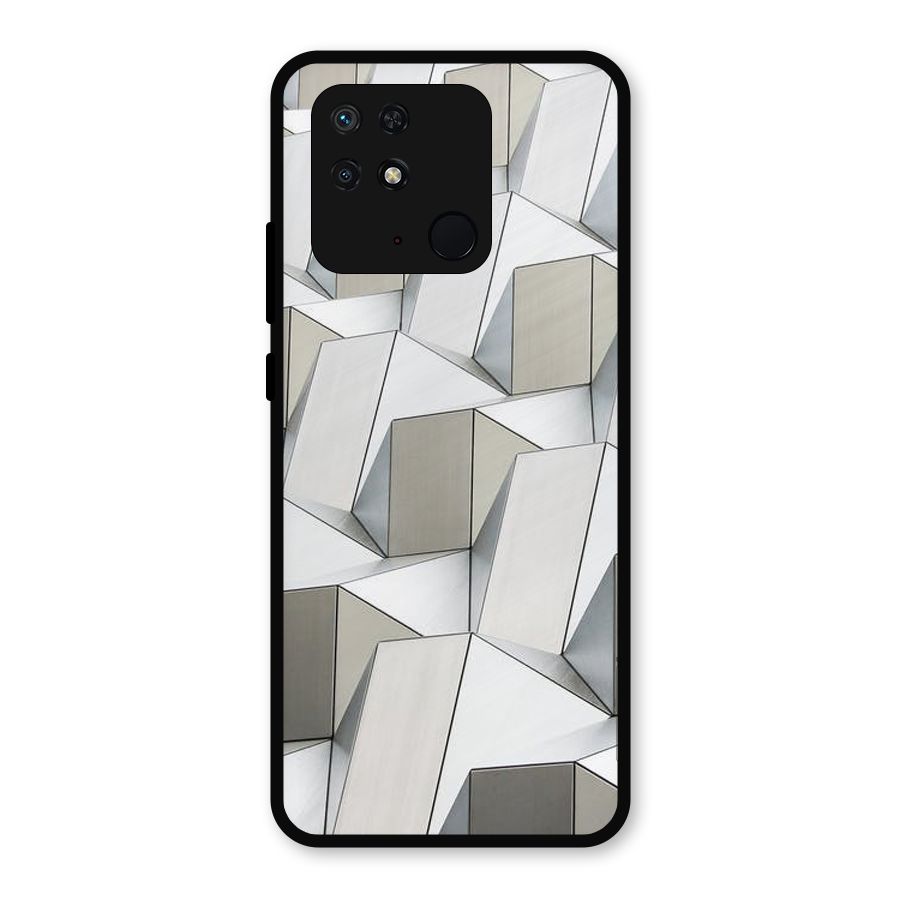 White Abstract Art Metal Back Case for Redmi 10
