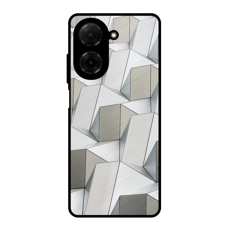 White Abstract Art Metal Back Case for Redmi A5 4G