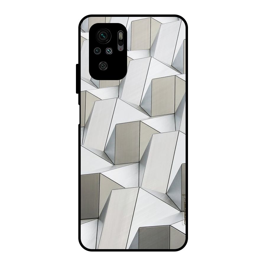 White Abstract Art Metal Back Case for Redmi Note 10S