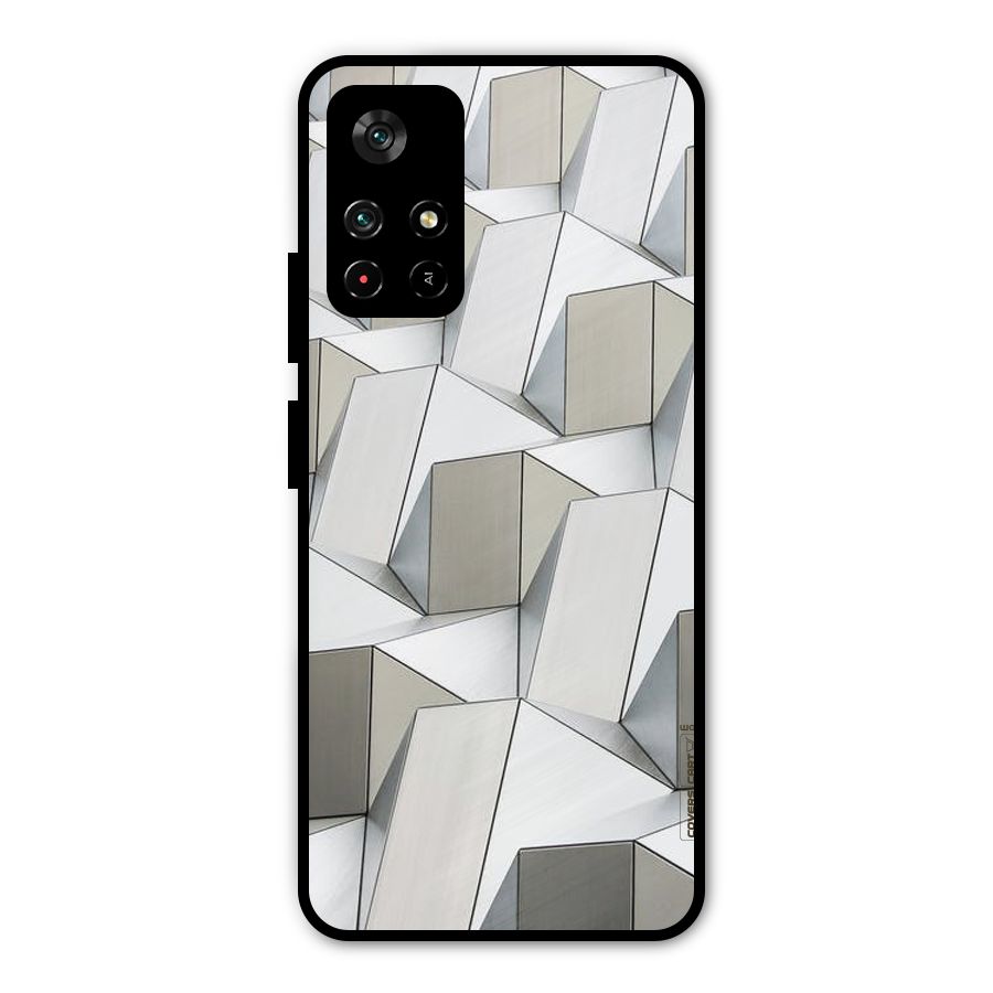 White Abstract Art Metal Back Case for Redmi Note 11T 5G