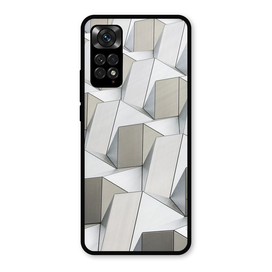 White Abstract Art Metal Back Case for Redmi Note 11s