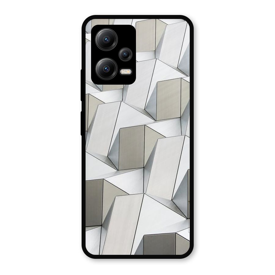 White Abstract Art Metal Back Case for Redmi Note 12 5G