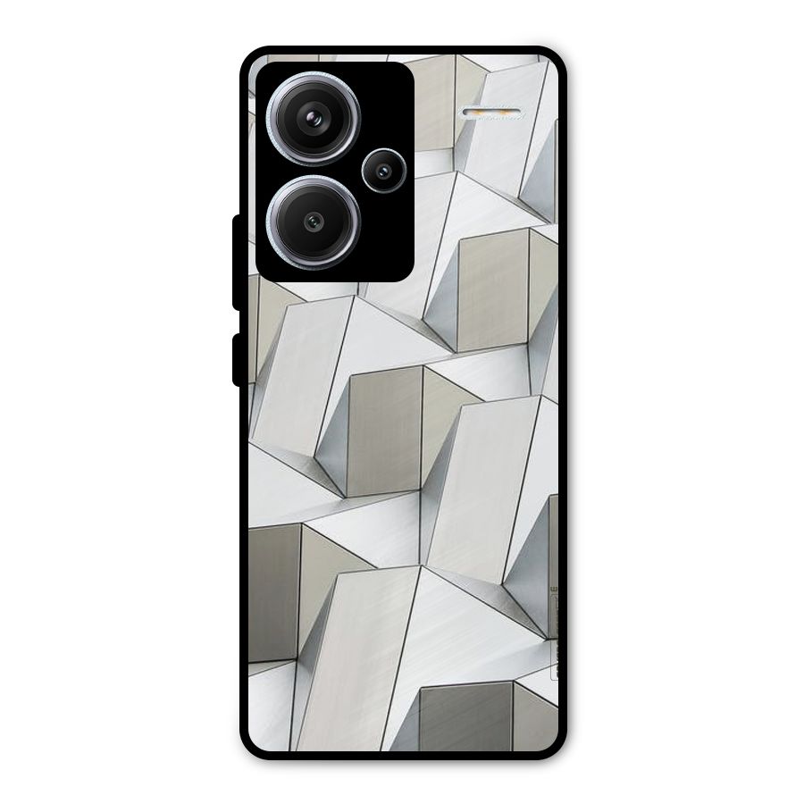 White Abstract Art Metal Back Case for Redmi Note 13 Pro Plus