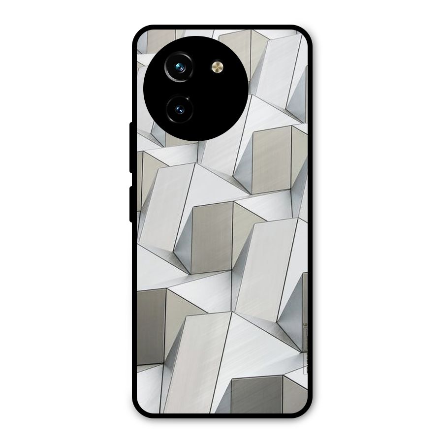 White Abstract Art Metal Back Case for Vivo T3x