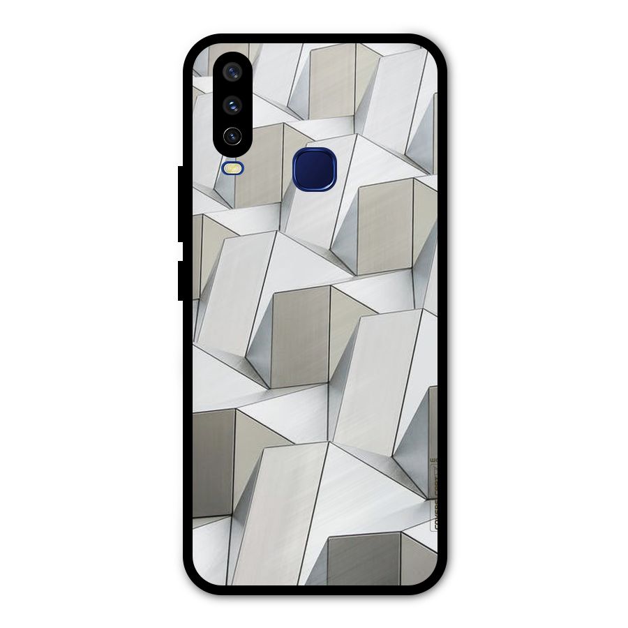 White Abstract Art Metal Back Case for Vivo V17