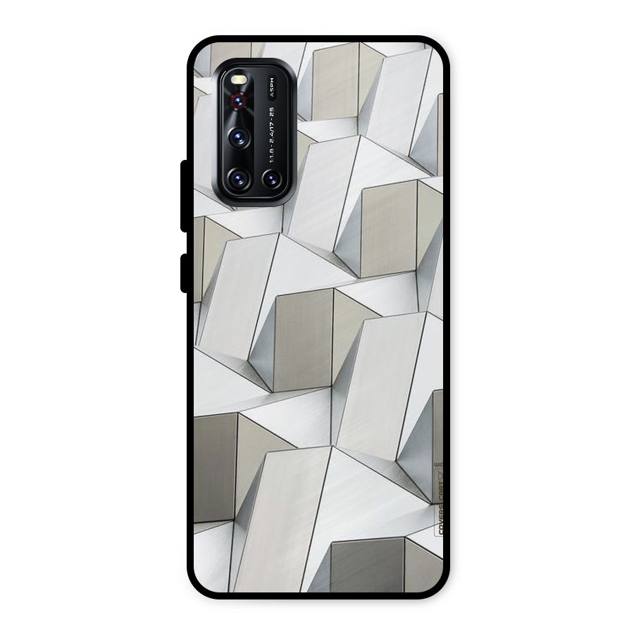White Abstract Art Metal Back Case for Vivo V19