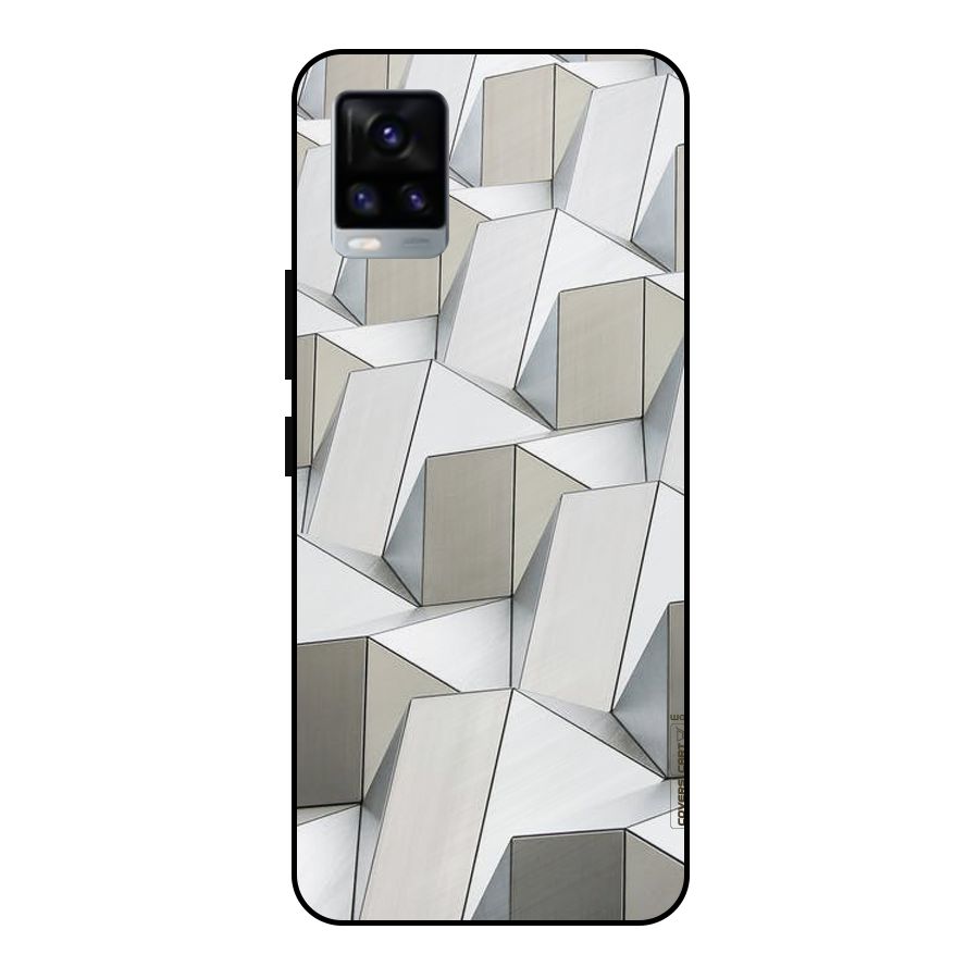 White Abstract Art Metal Back Case for Vivo V20