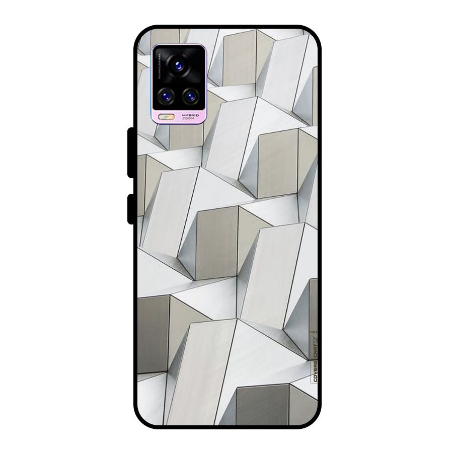 White Abstract Art Metal Back Case for Vivo V20 Pro