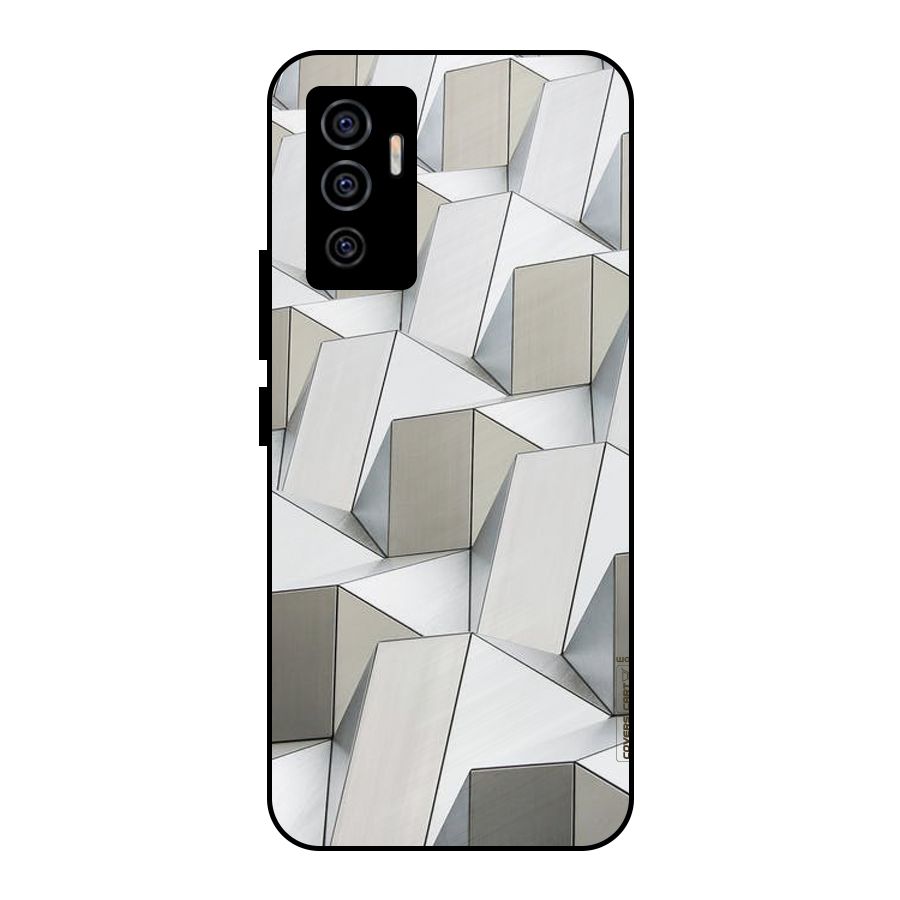 White Abstract Art Metal Back Case for Vivo V23e