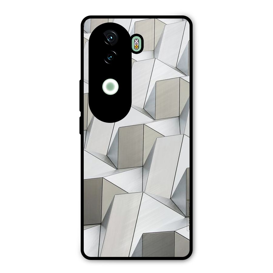 White Abstract Art Metal Back Case for Vivo V40e