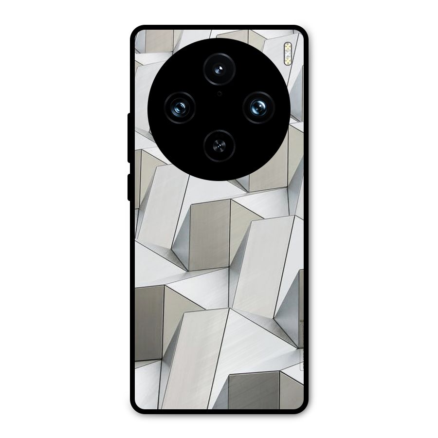 White Abstract Art Metal Back Case for Vivo X100 Pro