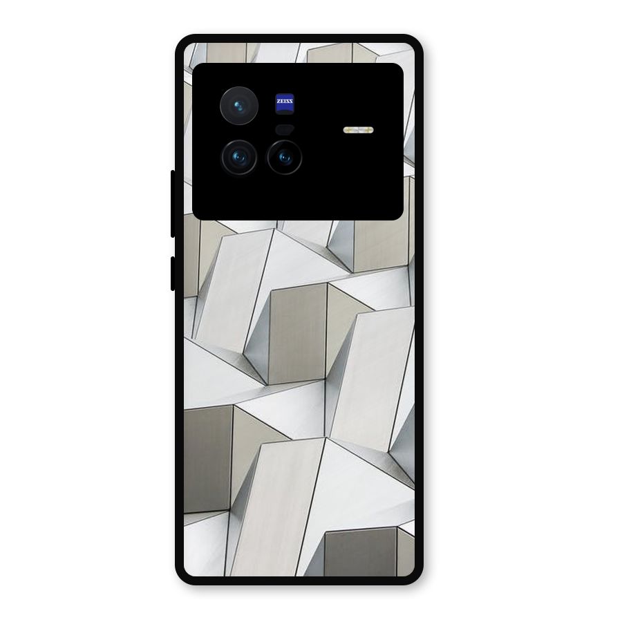 White Abstract Art Metal Back Case for Vivo X80