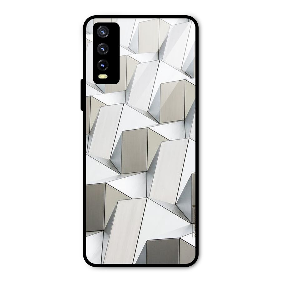 White Abstract Art Metal Back Case for Vivo Y20i