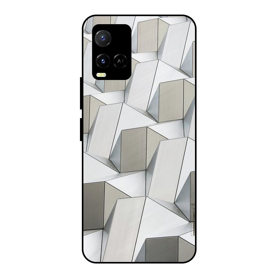 White Abstract Art Metal Back Case for Vivo Y21T